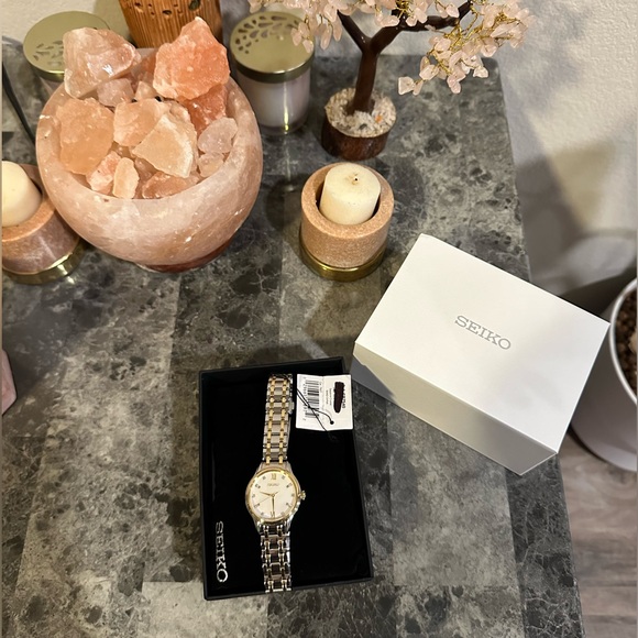 Women's Diamond (1/10 ct. t.w.) Two Tone Bracelet Watch 29.5mm - Picture 2 of 4